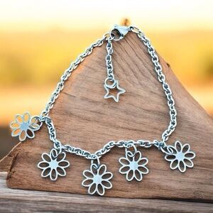 🆕 Flowers and Stars Anklet Stainless Steel